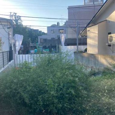 東京都渋谷区　草刈・防草シート設置